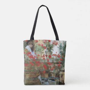 Geraniums by Childe Hassam, Vintage Impressionism Tote Bag
