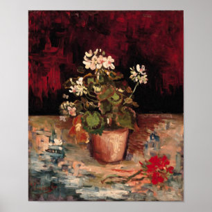 Geraniums in a Flowerpot Van Gogh Fine Art Poster