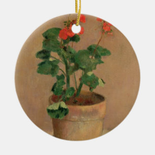Geraniums in a Pot, c.1905 (oil on canvas) Ceramic Tree Decoration
