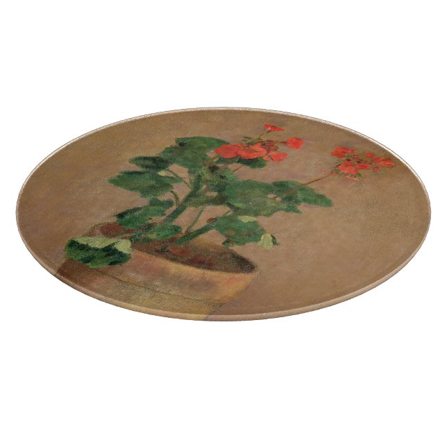 Geraniums in a Pot, c.1905 (oil on canvas) Cutting Board (Corner)