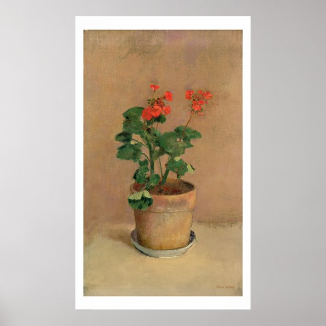 Geraniums in a Pot, c.1905 (oil on canvas) Poster (Front)