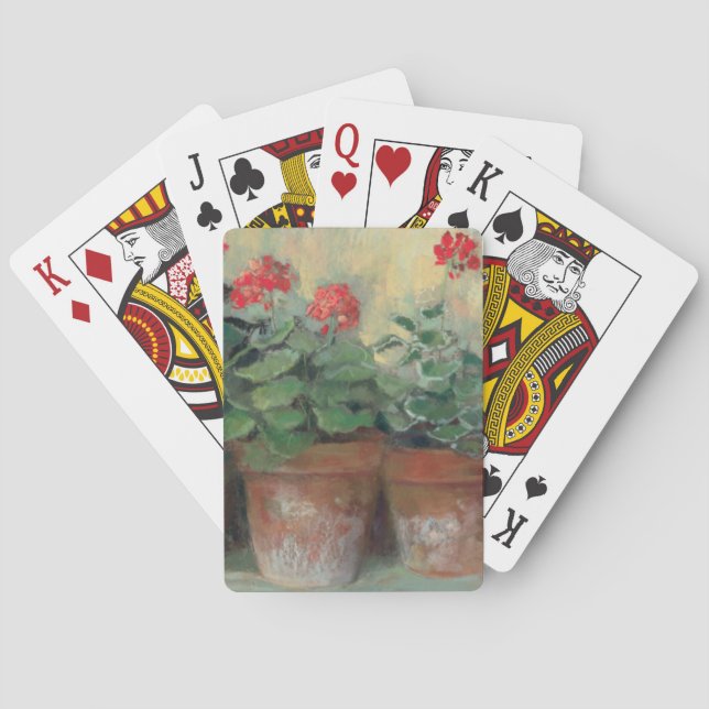 Geraniums in Pots Playing Cards (Back)