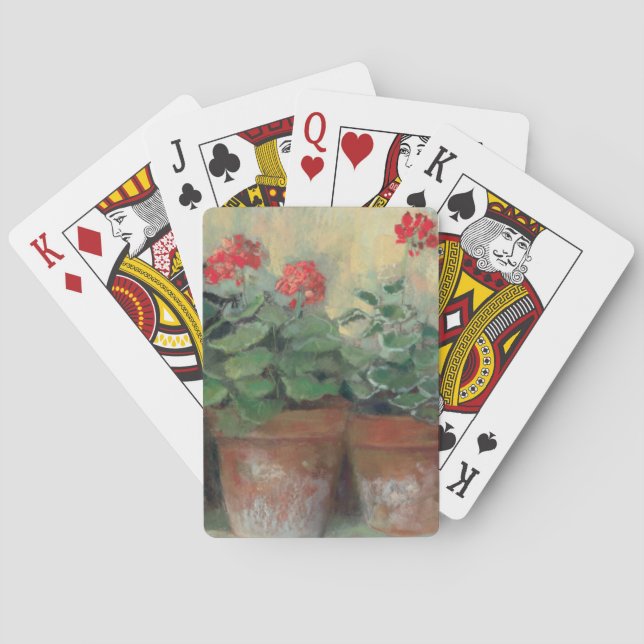 Geraniums in Pots Playing Cards (Back)