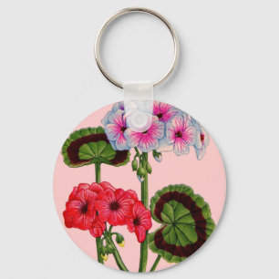geraniums key ring