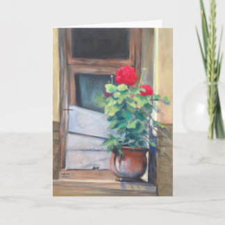 "Geraniums on the Steps" Card