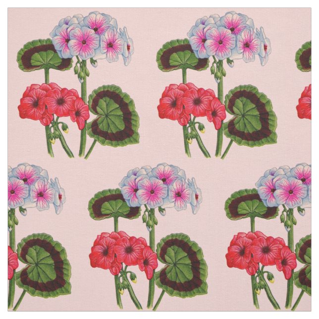 geraniums print floral print fabric (Swatch)