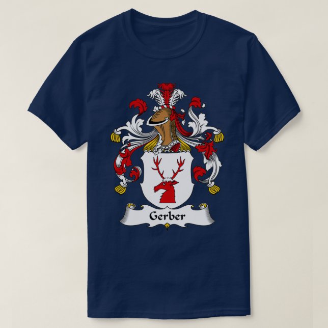 Gerber Coat of Arms Family Crest  T-Shirt (Design Front)