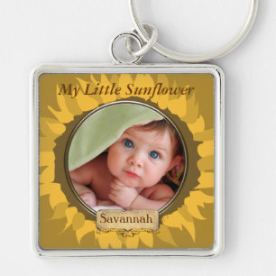Gerber Daisy Baby Photo Key Chain