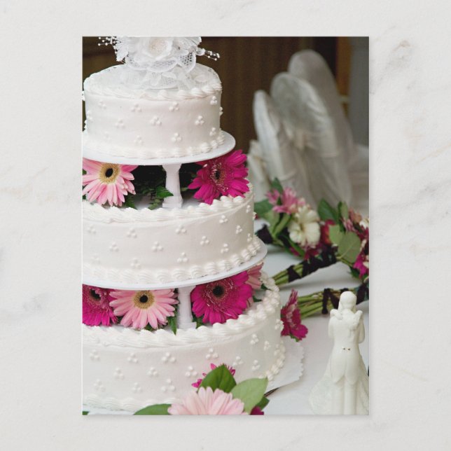 Gerber Daisy Wedding Cake Postcard (Front)