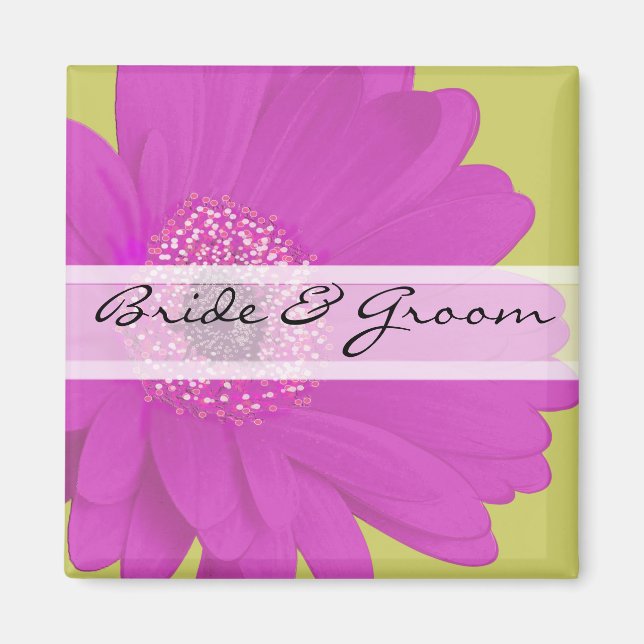 Gerber Daisy Wedding Stickers or Customise Magnet (Front)