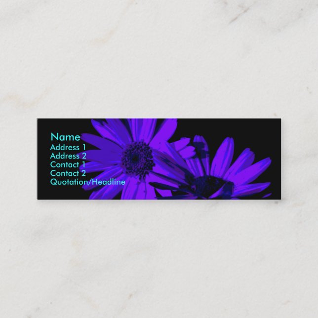 gerbera at night 1 mini business card (Front)