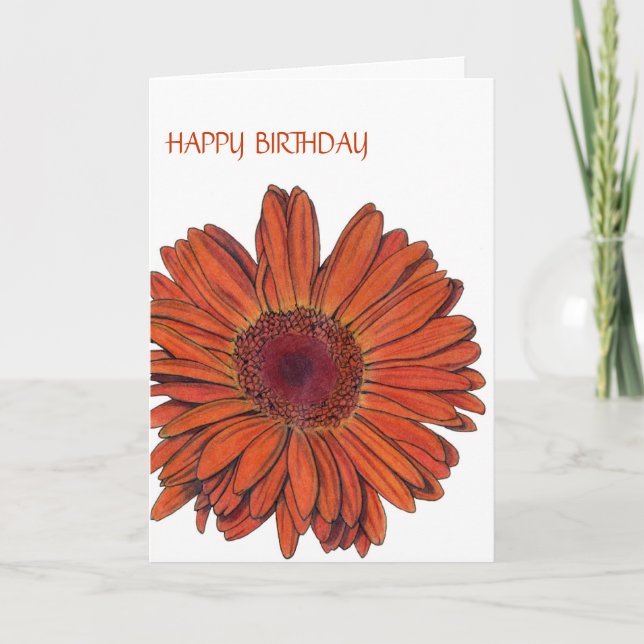 Gerbera Birthday Card (Front)