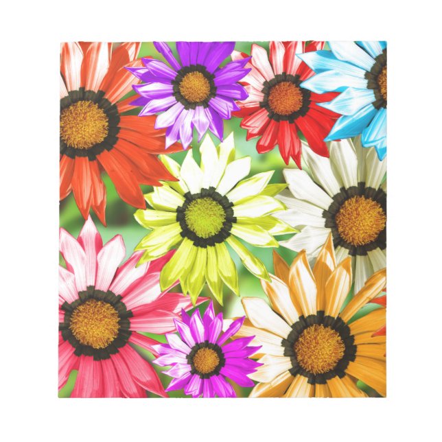 Gerbera colourful flower floral notepad (Front)