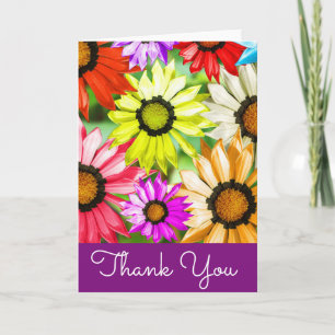 Gerbera colourful flowers Thank You Card