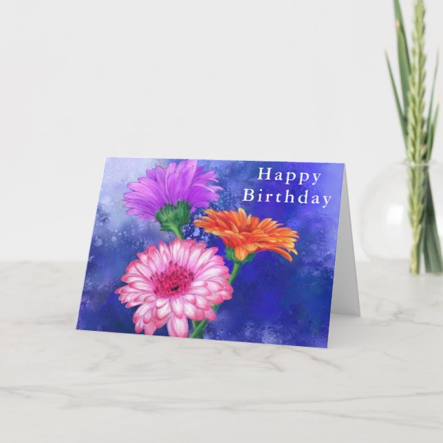 Gerbera Daisies Birthday Card (Front)