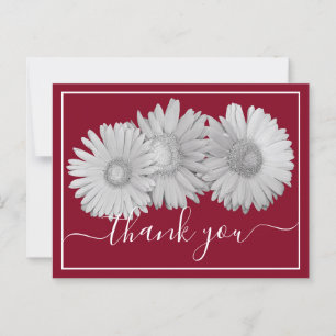 Gerbera Daisies Crimson Background Thank You Postcard