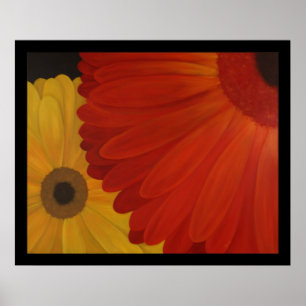 Gerbera Daisies from Original Oil on Canvas Poster