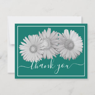 Gerbera Daisies Green Background Thank You Postcard