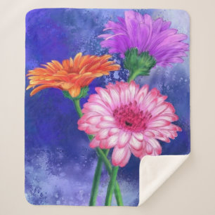 Gerbera Daisies Sherpa Blanket