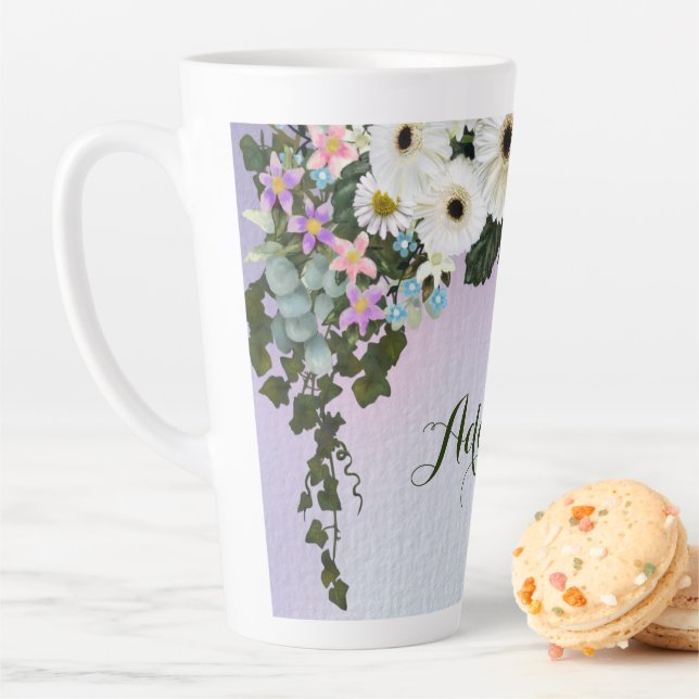 Gerbera Daisies Swag Latte Mug (In Situ)