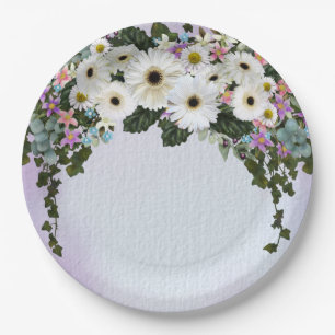 Gerbera Daisies Swag Wedding Paper Plate