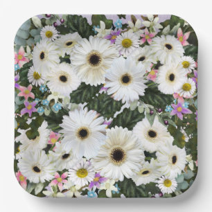 Gerbera Daisies Swag Wedding Paper Plate