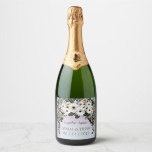 Gerbera Daisies Swag Wedding Sparkling Wine Label
