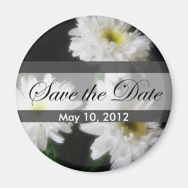 Gerbera Daisy 11 Save the Date Wedding Magnet (Front)