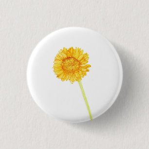 Gerbera daisy 3 cm round badge