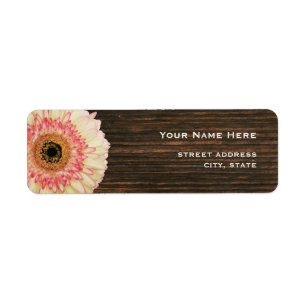 Gerbera Daisy & Barnwood Address Label