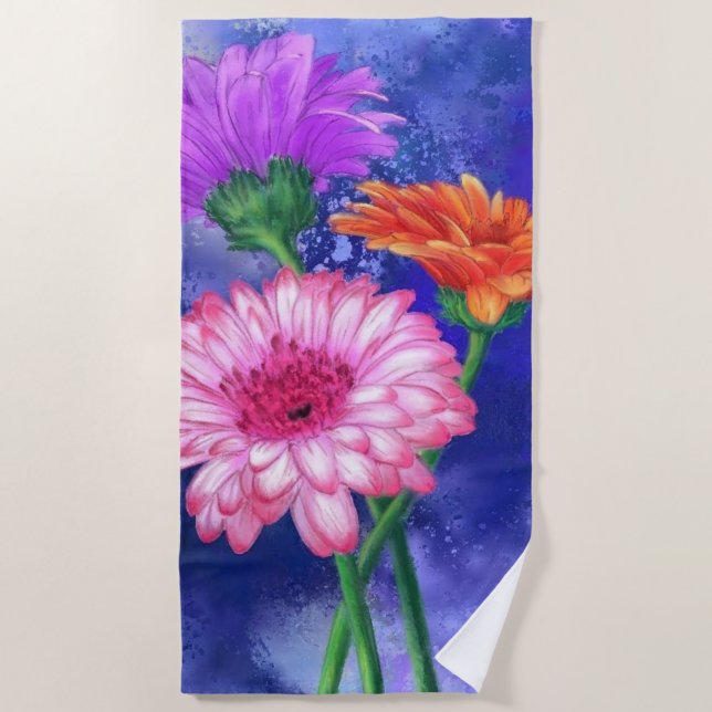 Gerbera Daisy Beach Towel (Front)