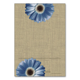 Gerbera Daisy Blue Seating Card