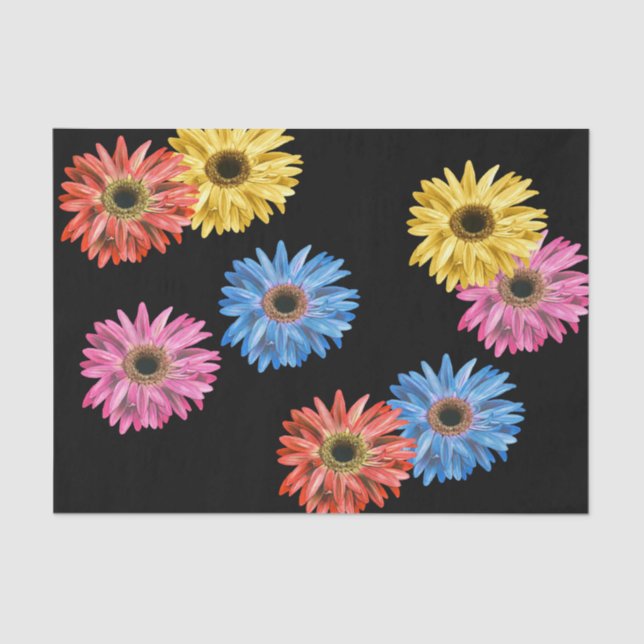 Gerbera Daisy Colourful Simple Pretty Gerber Tissue Paper (Front)