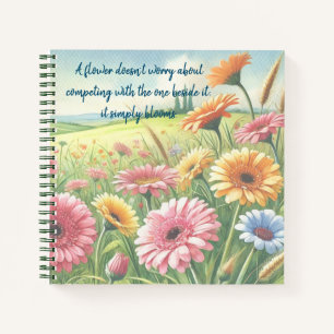 Gerbera Daisy Field & Quote Notebook