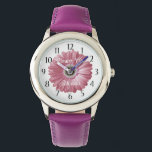Gerbera Daisy Flower Girl Pink Watch<br><div class="desc">Wedding Flower Girl Pink Gerbera Daisy watch,  this watch makes the perfect wedding thank you gift for a special little flower girl.  Personalise with a name to make it extra special.</div>