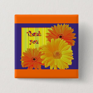 Gerbera Daisy (Gerbera hybrida) - Yellow 15 Cm Square Badge
