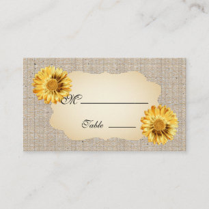 Gerbera Daisy Gold Place Card for Occasion Wedding