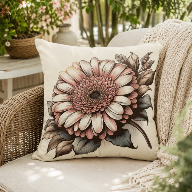 Gerbera Daisy Pillow for Garden-Inspired Comfort (Gerbera Daisy Pillow for Garden-Inspired Comfort)