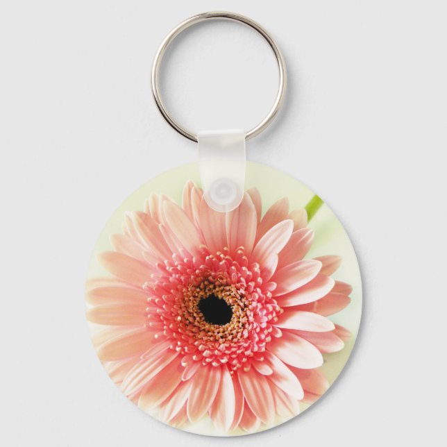 Gerbera Daisy Pinback Button Key Ring (Front)