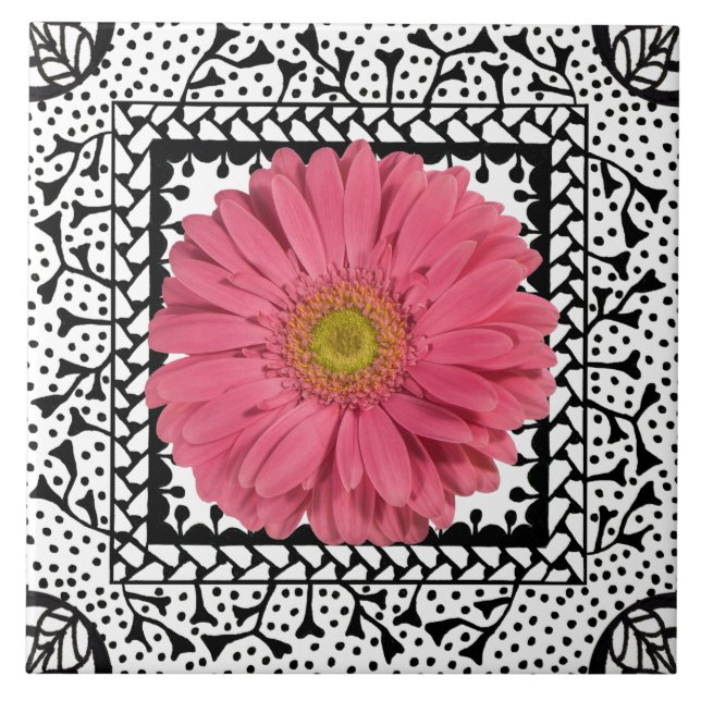 Gerbera Daisy Pink Tile (Front)