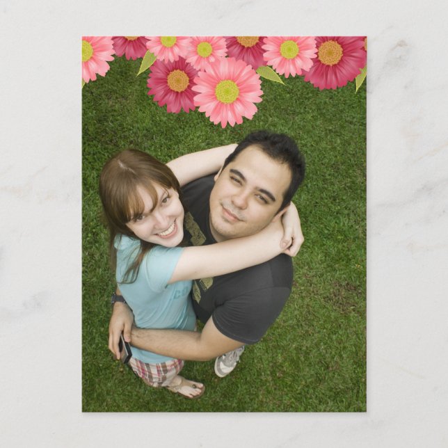 Gerbera Daisy Save the Date Wedding Postcard (Front)