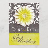 Gerbera Daisy Scroll 1 Wedding yellow chalkboard