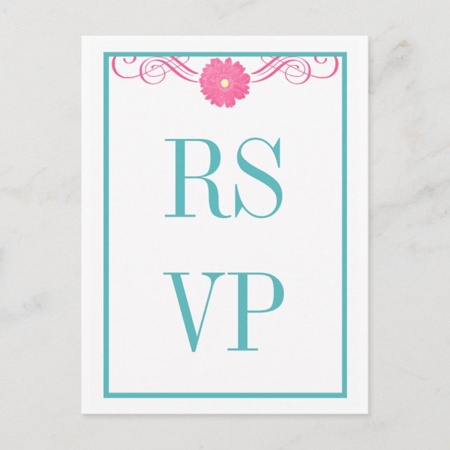 Gerbera Daisy Swirls Response Postcard (Front)