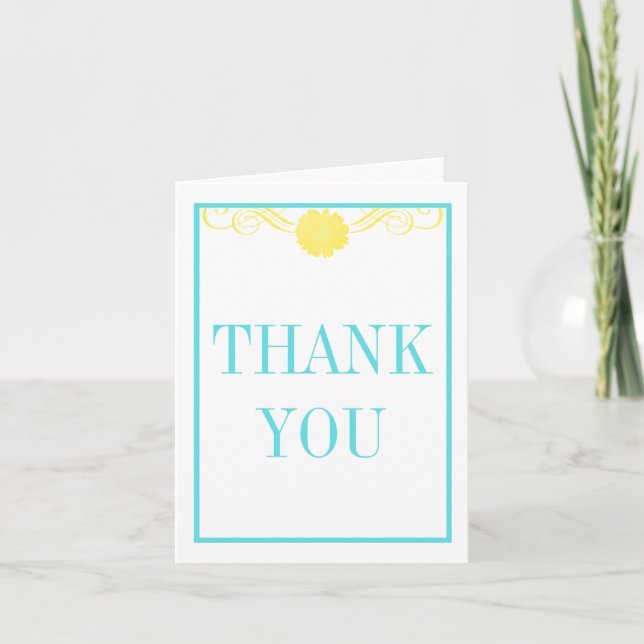 Gerbera Daisy Swirls Thank You Card (Front)
