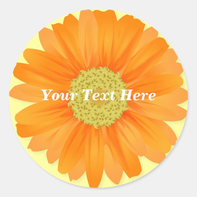 Gerbera Daisy Yellow & Orange Customisable Sticker (Front)