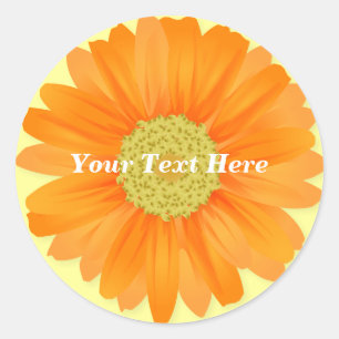 Gerbera Daisy Yellow & Orange Customisable Sticker