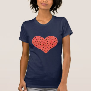 Gerbera Flowers Heart Blue T-Shirt