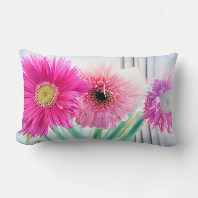 Gerbera flowers lumbar cushion (Front)