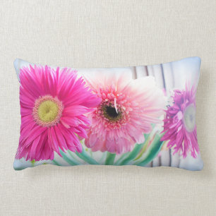 Gerbera flowers lumbar cushion