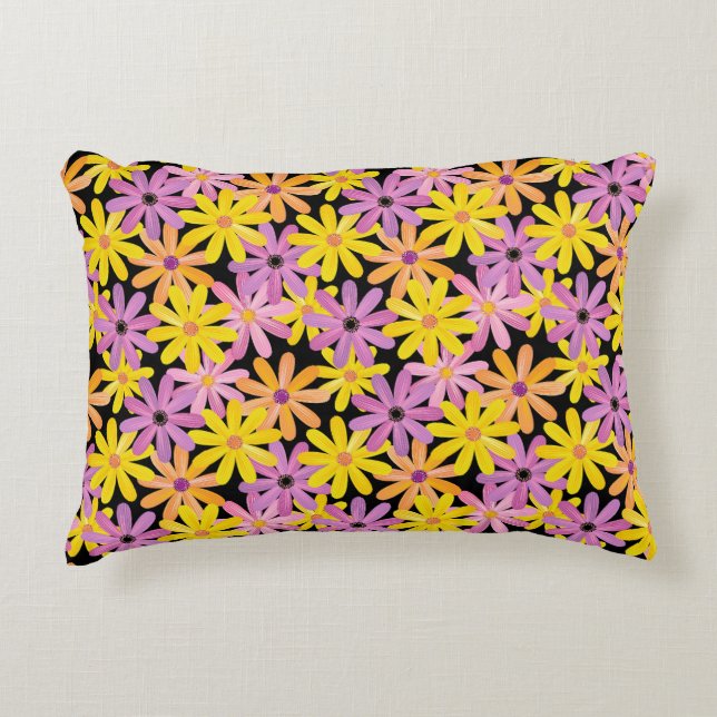 Gerbera flowers pattern, background decorative cushion (Front)